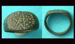 Ring, Medieval, Ladies, Magic with Pentagram, ca. 10th-15th Cent, Rare!